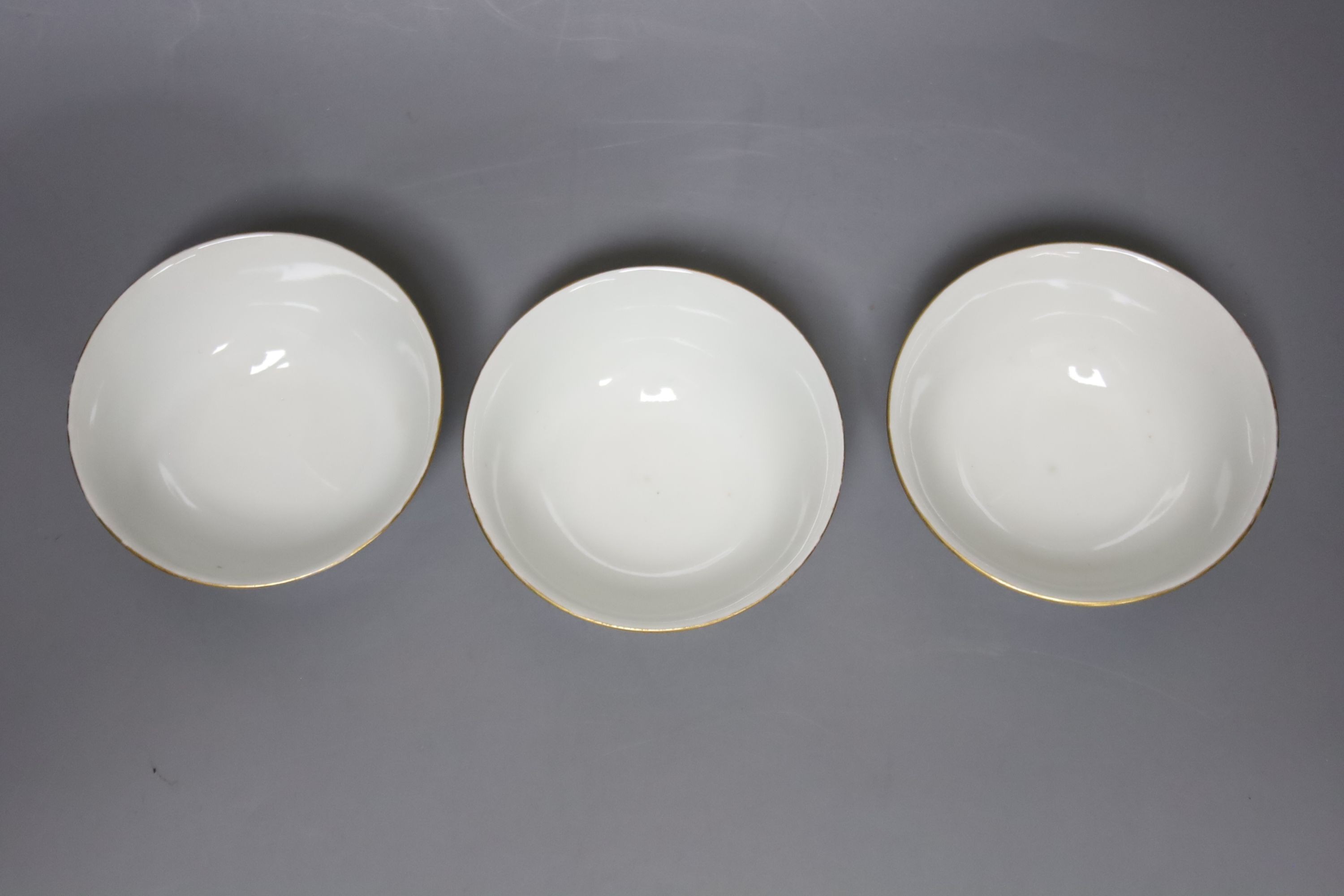 A set of three Chinese 'peach' tree bowls, diameter 9.5cm